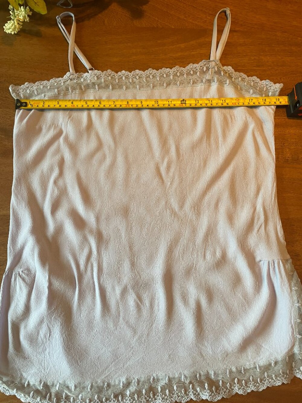 Soft Surroundings Light Blue Lace Trim Camisole Tank Top Size L Festival Boho - Picture 5 of 8